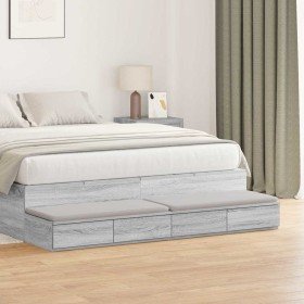Cajones de cama con cajón Gris Sonoma 140 x 36,5 x 16,5 cm en Mesitas de noche | Comprar online en Foro24