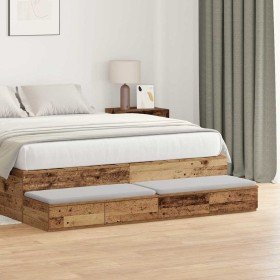 Cajones de cama con cajón Madera vieja 150 x 36.5 x 16.5 cm