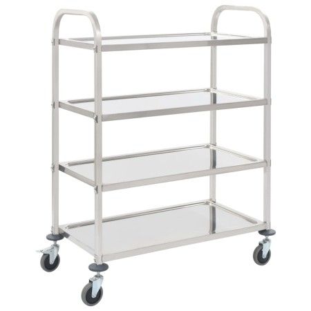 4-stufiger Küchenwagen aus Edelstahl, 107 x 55 x 125 cm von vidaXL, Küchen- und Speisewagen - Ref: Foro24-50916, Preis: 152,0...