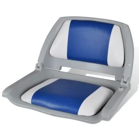 Bootssitz klappbares Rückenlehnenkissen Blau Weiß 48x51x41cm von vidaXL, Teile für Segelboote - Ref: Foro24-90418, Preis: 76,...