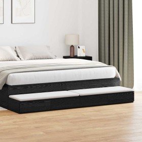 Cajones de cama con cajón Roble Negro 180 x 36,5 x 16,5 cm en Mesitas de noche | Comprar online en Foro24