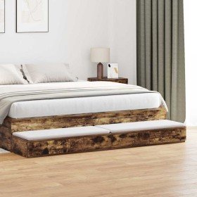 Cajones de cama con cajón Roble ahumado 180 x 36,5 x 16,5 cm en Mesitas de noche | Comprar online en Foro24