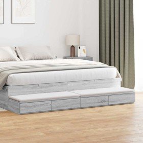 Cajones de cama con cajón Gris Sonoma 180 x 36,5 x 16,5 cm en Mesitas de noche | Comprar online en Foro24