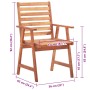 Sillas comedor de jardín y cojines 4 uds madera maciza acacia