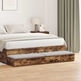Cajones de cama con cajón Roble ahumado 135 x 36,5 x 16,5 cm en Mesitas de noche | Comprar online en Foro24