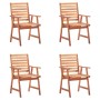 Sillas comedor de jardín y cojines 4 uds madera maciza acacia