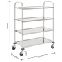 4-stufiger Küchenwagen aus Edelstahl, 107 x 55 x 125 cm von vidaXL, Küchen- und Speisewagen - Ref: Foro24-50916, Preis: 152,0...