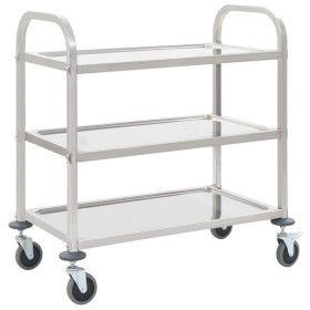 3-Höhen-Küchenwagen 95x45x83,5 cm aus Edelstahl von vidaXL, Küchen- und Speisewagen - Ref: Foro24-50915, Preis: 91,92 €, Raba...