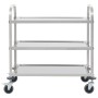 3-Höhen-Küchenwagen 95x45x83,5 cm aus Edelstahl von vidaXL, Küchen- und Speisewagen - Ref: Foro24-50915, Preis: 91,92 €, Raba...