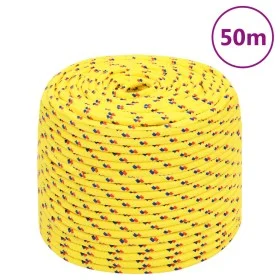 Yellow polypropylene boat rope 10 mm 50 m by vidaXL, Ropes and metal cords - Ref: Foro24-152613, Price: 23,14 €, Discount: %