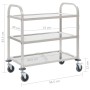 3-Höhen-Küchenwagen 95x45x83,5 cm aus Edelstahl von vidaXL, Küchen- und Speisewagen - Ref: Foro24-50915, Preis: 91,92 €, Raba...