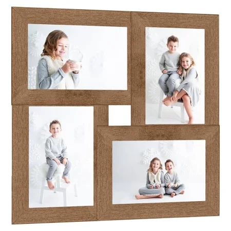 Fotocollagen-Rahmen für 4 Fotos im Format 13x18 cm, hellbraunes MDF von vidaXL, Bilderrahmen - Ref: Foro24-332769, Preis: 18,...