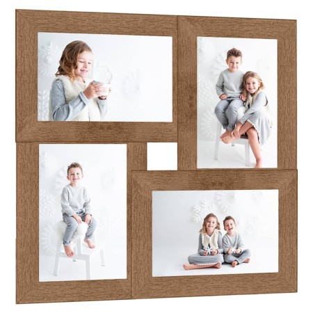 Marco de fotos collage para foto 4x(13x18 cm) marrón claro MDF de vidaXL, Marcos para fotos - Ref: Foro24-332769, Precio: 19,...
