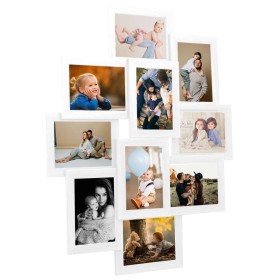 Marco collage para fotos 10x(10x15 cm) blanco MDF