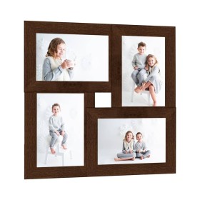 Photo collage photo frame 4x(13x18 cm) dark brown MDF by vidaXL, Photo frames - Ref: Foro24-332771, Price: 18,89 €, Discount: %
