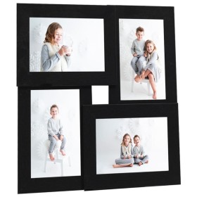 Fotocollage-Rahmen für 4 Fotos (10x15 cm) in Schwarz aus MDF. von vidaXL, Bilderrahmen - Ref: Foro24-332774, Preis: 17,29 €, ...