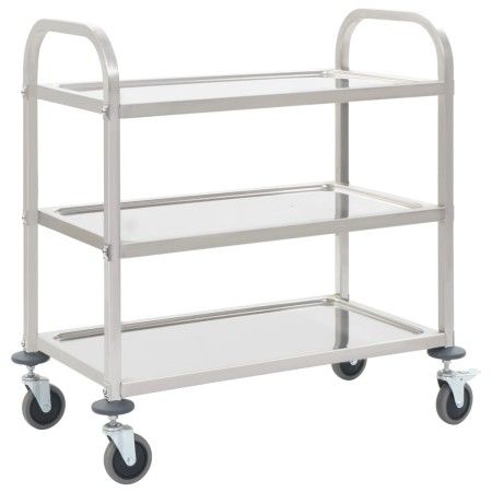3-Höhen-Küchenwagen 96,5 x 55 x 90 cm aus Edelstahl von vidaXL, Küchen- und Speisewagen - Ref: Foro24-50914, Preis: 95,46 €, ...