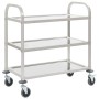 3-Höhen-Küchenwagen 96,5 x 55 x 90 cm aus Edelstahl von vidaXL, Küchen- und Speisewagen - Ref: Foro24-50914, Preis: 95,46 €, ...