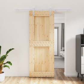 Puerta corredera con herrajes madera maciza de pino 80x210 cm von vidaXL, Türen - Ref: Foro24-3203013, Preis: 192,96 €, Rabat...