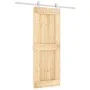 Puerta corredera con herrajes madera maciza de pino 80x210 cm by vidaXL, Doors - Ref: Foro24-3203013, Price: 192,40 €, Discou...