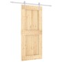 Puerta corredera con herrajes madera maciza de pino 90x210 cm de vidaXL, Puertas - Ref: Foro24-3203015, Precio: 203,21 €, Des...