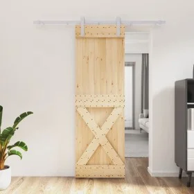Puerta corredera con herrajes madera maciza de pino 70x210 cm by vidaXL, Doors - Ref: Foro24-3203016, Price: 167,73 €, Discou...