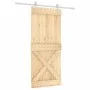 Schiebetür mit Beschlägen aus massivem Kiefernholz, 90 x 210 cm von vidaXL, Türen - Ref: Foro24-3203019, Preis: 198,98 €, Rab...