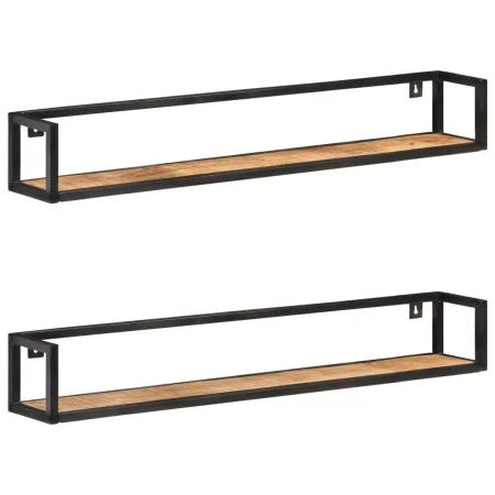 Wall shelves 2 units 120 cm rough mango wood by vidaXL, Shelves and shelves - Ref: Foro24-320673, Price: 101,14 €, Discount: %