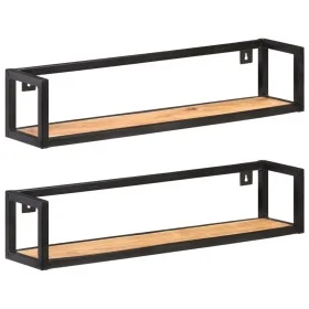 Wandregale 2 Stück 80 cm massives Akazienholz von vidaXL, Regale und Regale - Ref: Foro24-320672, Preis: 79,03 €, Rabatt: %