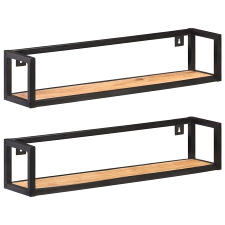 Estantes de pared 2 unidades 80 cm madera maciza acacia de vidaXL, Estantes y estanterías - Ref: Foro24-320672, Precio: 80,77...