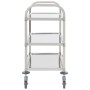 3-Höhen-Küchenwagen 96,5 x 55 x 90 cm aus Edelstahl von vidaXL, Küchen- und Speisewagen - Ref: Foro24-50914, Preis: 95,46 €, ...