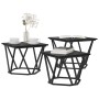 Mesa de Café 3 pcs Roble negro 50 x 50 x 40 cm