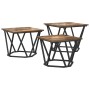 Mesa de Café 3 pcs Roble ahumado 50 x 50 x 40 cm