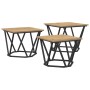 Mesa de Café 3 pcs Roble artisan 50 x 50 x 40 cm