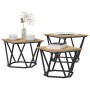 Mesa de Café 3 pcs Roble artisan 50 x 50 x 40 cm