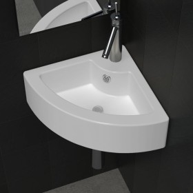 Lavabo con rebosadero blanco 45x32x12,5 cm