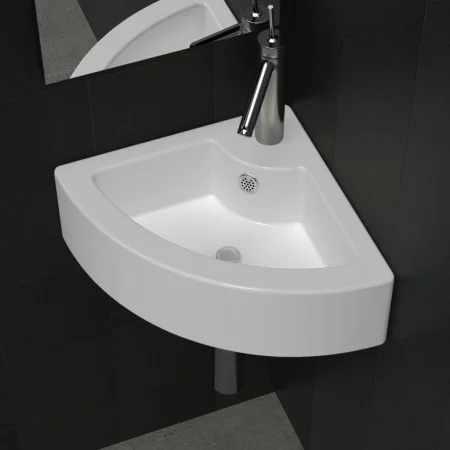 White washbasin with overflow 45x32x12.5 cm by vidaXL, Sinks - Ref: Foro24-140697, Price: 77,38 €, Discount: %
