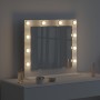 Espejo de Tocador con luces de tiras LED Blanco 60 x 55 x 18 cm