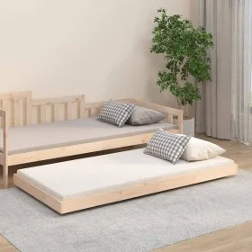 Estructura de cama madera maciza de pino 90x190 cm de vidaXL, Camas y somieres - Ref: Foro24-823504, Precio: 81,53 €, Descuen...