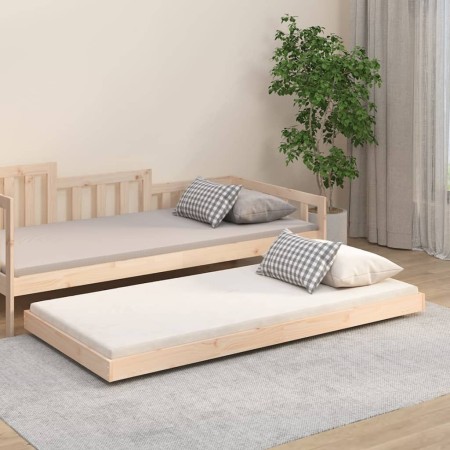 Estructura de cama madera maciza de pino 90x190 cm