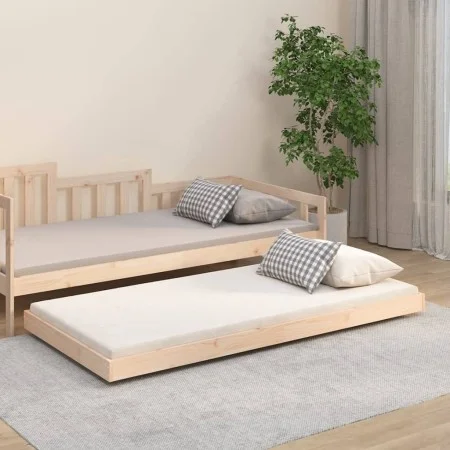 Solid pine wood bed frame 90x190 cm by vidaXL, Beds and slatted bases - Ref: Foro24-823504, Price: 82,79 €, Discount: %