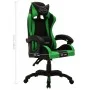 Silla gaming con luces LED RGB cuero sintético verde y negro de vidaXL, Sillas de oficina - Ref: Foro24-287999, Precio: 166,3...