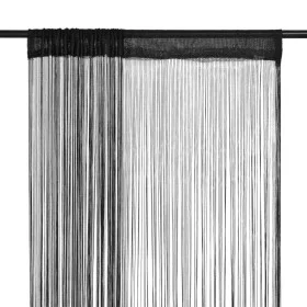 Fringe curtains 2 pieces 140x250 cm black by vidaXL, Curtains and curtains - Ref: Foro24-132401, Price: 26,10 €, Discount: %