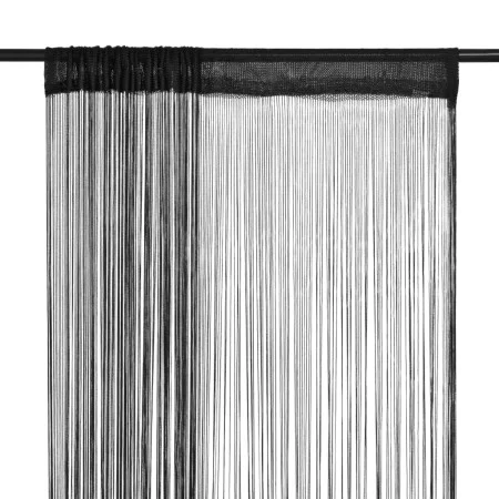 Fringe curtains 2 pieces 140x250 cm black by vidaXL, Curtains and curtains - Ref: Foro24-132401, Price: 26,10 €, Discount: %