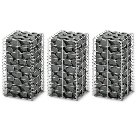 Gabion wall baskets galvanized wire 25x25x50cm 3 pcs by vidaXL, fence panels - Ref: Foro24-141044, Price: 34,22 €, Discount: %