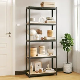 Lagerregal 5 Ebenen aus Stahl und anthrazitfarbenem Sperrholz von vidaXL, Industrieregale - Ref: Foro24-152858, Preis: 64,98 ...