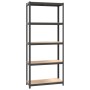 Storage shelf 5 levels steel and anthracite plywood by vidaXL, Industrial shelving - Ref: Foro24-152858, Price: 66,59 €, Disc...