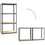 Regal mit 4 Böden aus Stahl und anthrazitfarbenem Sperrholz von vidaXL, Industrieregale - Ref: Foro24-152849, Preis: 46,59 €,...