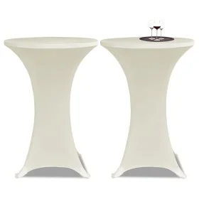 2 passende cremefarbene Tischdecken für Stehtisch – 80 cm Durchmesser von vidaXL, Abdeckungen - Ref: Foro24-241209, Preis: 23...