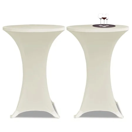 2 passende cremefarbene Tischdecken für Stehtisch – 80 cm Durchmesser von vidaXL, Abdeckungen - Ref: Foro24-241209, Preis: 23...
